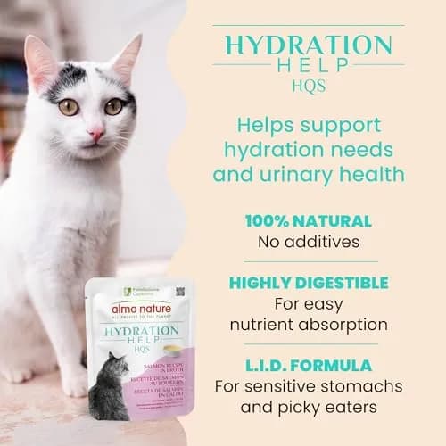 almo nature HQS Hydration Help - Wet Cat Food Salmon Broth with Salmon Fillet, Flake & Broth, 1.77oz Pack of 12 | Supports Hydration & Urinary Health thumbnail 3
