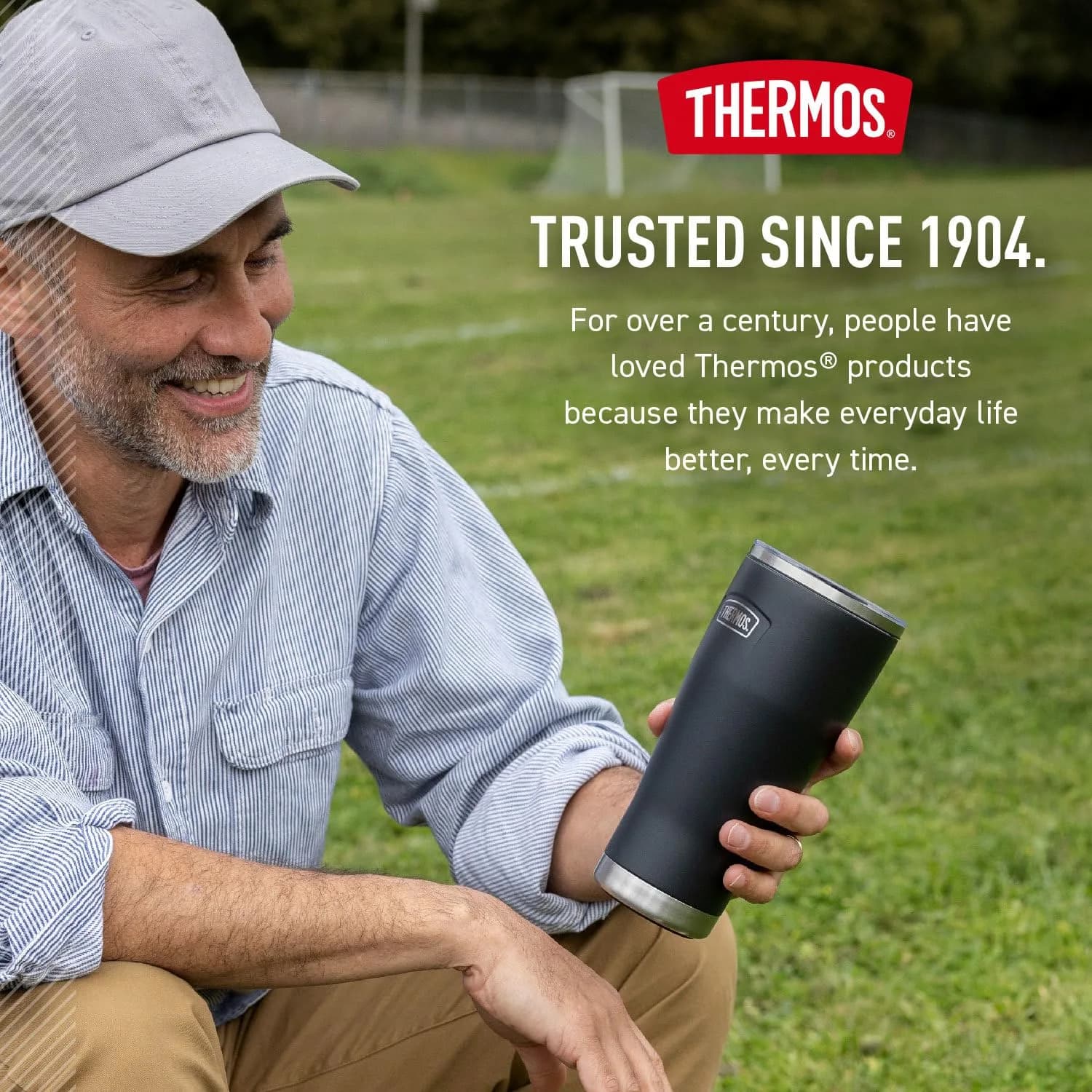 THERMOS Icon Series Stainless Steel Tumbler with Slide Lock 18 Ounce (532ml) Granite | Keeps Drinks Hot or Cold for Hours - view 7
