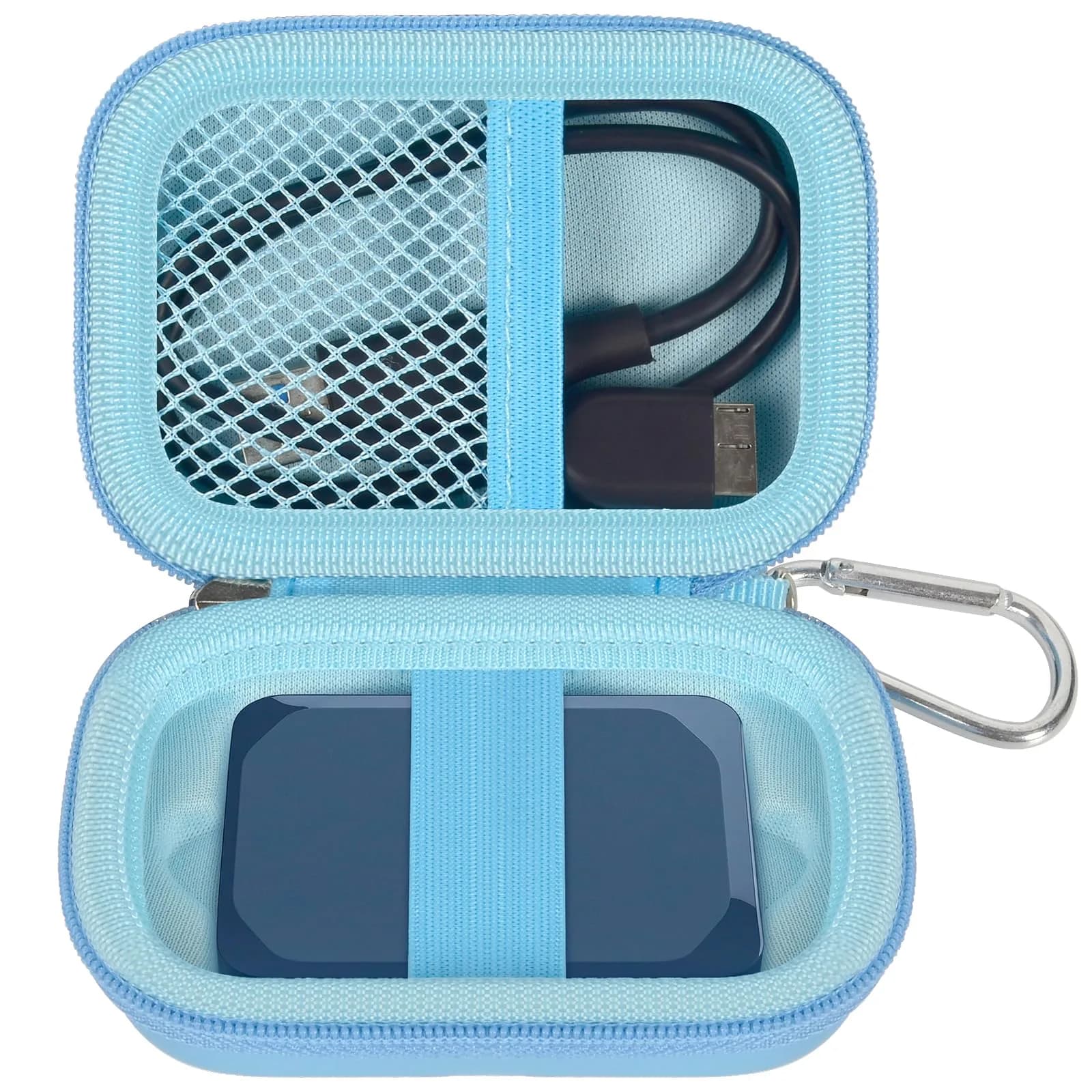 ANKHOH Carrying Case for Crucial X10/X9 Pro Portable SSD | Blue EVA Hard Shell Organizer
