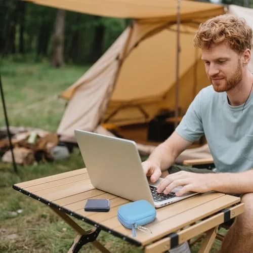 ANKHOH Carrying Case for Crucial X10/X9 Pro Portable SSD | Blue EVA Hard Shell Organizer thumbnail 8