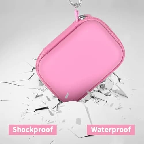 ANKHOH Carrying Case for Crucial X10/X9 Pro SSDs | Pink EVA Hard Shell Organizer with Carabiner thumbnail 4