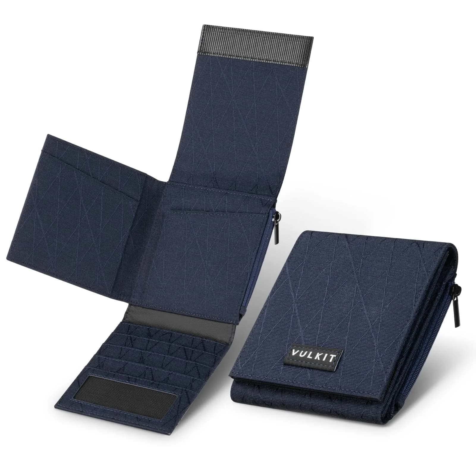 VULKIT Mens Nylon Multifold Wallet with RFID Blocking & 20+ Card Capacity | Blue — Blue