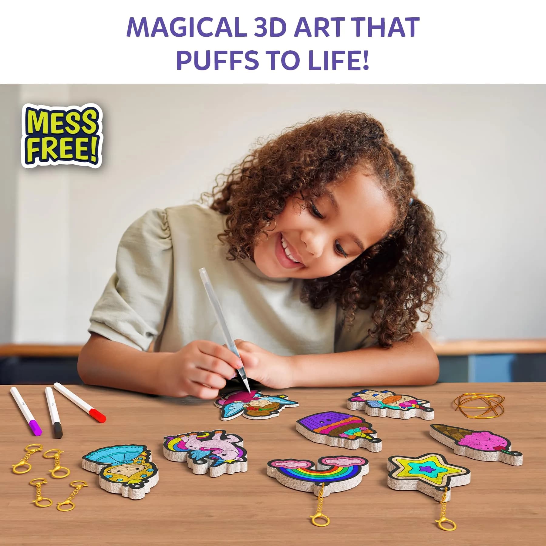 Skillmatics Disney Princesses & Unicorns Aqua Puffs 3D Art Kit | Mess-Free Paint by Number Craft for Kids - view 2
