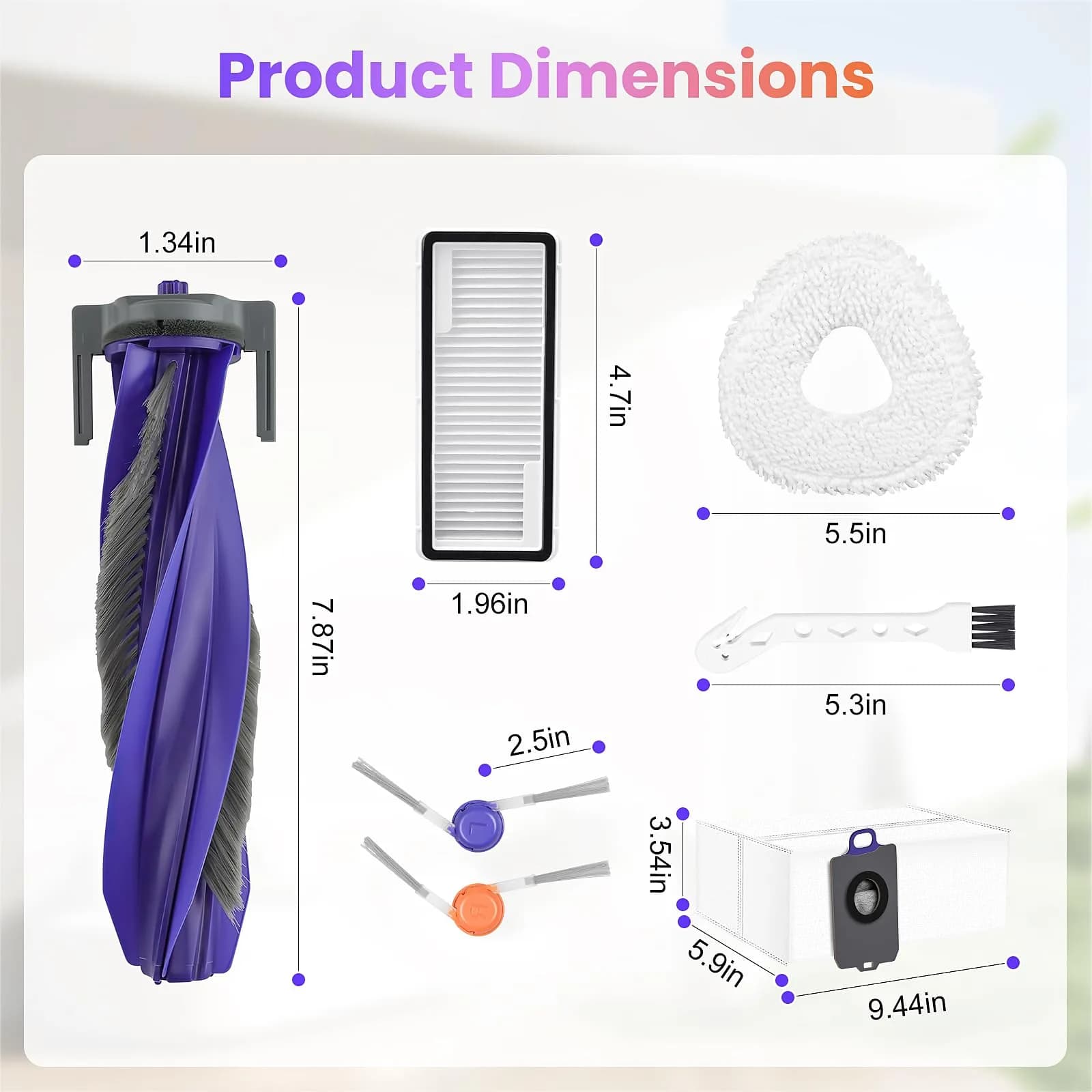 BTRSOLUS 20 Pcs Accessories Kit for NARWAL Freo Z10 Ultra/Z10 Robot Vacuum Cleaner | Complete Replacement Parts Set - view 9