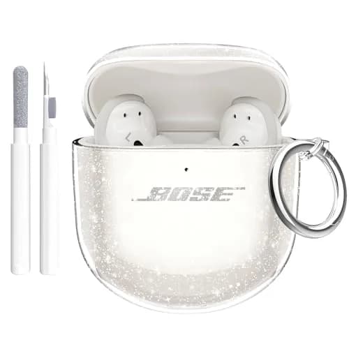 Aircawin Case for Bose QuietComfort Earbuds II & Ultra 2022/2023 | Clear Glitter TPU Cover thumbnail 1