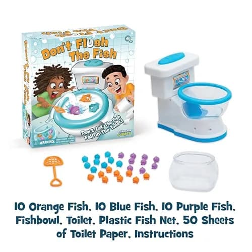 PlayMonster Don't Flush the Fish Board Game for Family Game Night | Ages 4+, 2+ Players, Plastic thumbnail 6