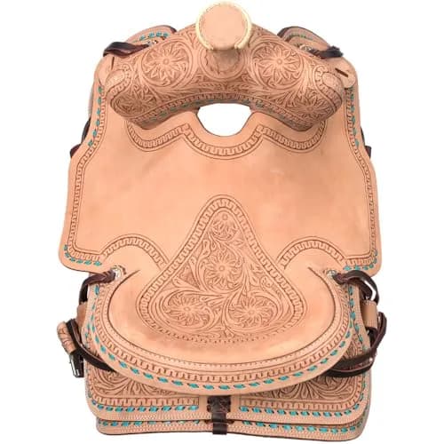 Silver Royal Randolph Roper Saddle - Turquoise - 15" | Durable Leather Equestrian Tack thumbnail 5