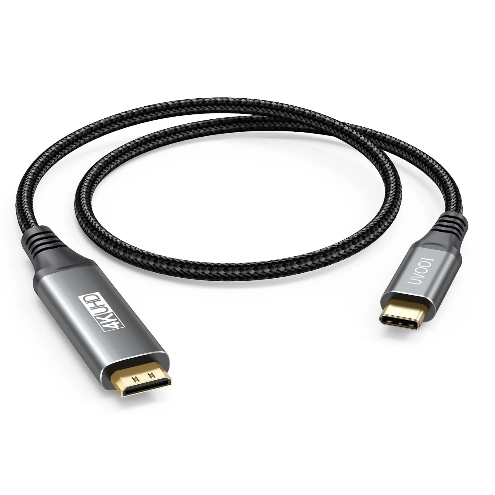 UVOOI USB C to Mini HDMI Cable 20cm (2ft) | 4K@60Hz High Speed for Portable Monitors — 2FT