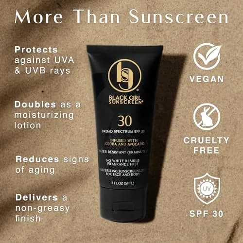 Black Girl Sunscreen SPF 30 Sun Lotion 6 Fl Oz (2 Pack) | No White Cast on Melanin-Rich Skin thumbnail 3