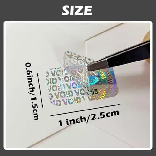 ILMBVM Custom Tamper Proof Labels 0.6x1 inch | Silver Security Stickers, 1200 pcs, High Security thumbnail 6