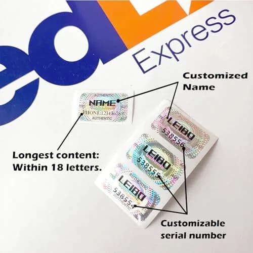 ILMBVM Custom Tamper Proof Labels 0.6x1 inch | Silver Security Stickers, 1200 pcs, High Security thumbnail 2