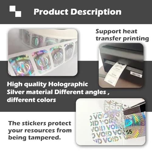 ILMBVM Custom Tamper Proof Labels 0.6x1 inch | Silver Security Stickers, 1200 pcs, High Security thumbnail 3