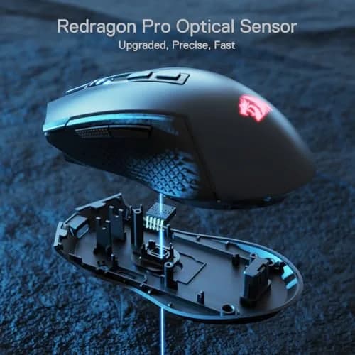 Redragon M693 LIT Wireless RGB Gaming Mouse 12800 DPI 7 Programmable Buttons | 3-Mode Connectivity thumbnail 4