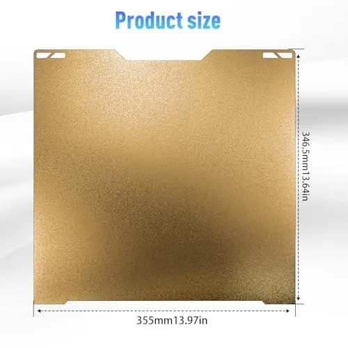 SeulQirw 355x346mm PEI Build Plate for Bambu Lab H2D | Double Sided Gold Textured Steel Bed thumbnail 4