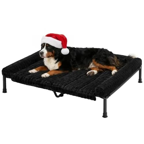 Veehoo Elevated Dog Bed with Fluffy Plush Bolster Cushion | Orthopedic Large Dog Couch Bed thumbnail 1