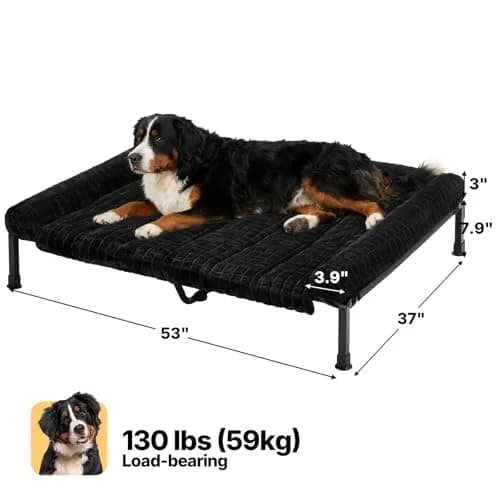 Veehoo Elevated Dog Bed with Fluffy Plush Bolster Cushion | Orthopedic Large Dog Couch Bed thumbnail 6
