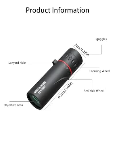 WenTigDY Mini Telescope for Adults 24mm Objective Lens | 2000x Magnification, Portable Scope for Travel thumbnail 2