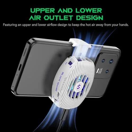 Black Shark FunCooler 5 NEO Wired Phone Cooler with RGB Light, 15W Fast Cooling 80g | Gaming Cellphone Radiator for 6.8-8.7cm iPhone/Android thumbnail 6