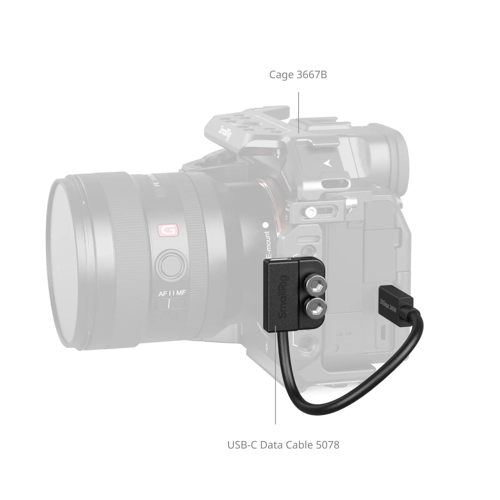 SMALLRIG USB-C Male to Female Data Cable (7.9 inch) | 20Gbps Data Transfer & 240W Charging - view 8
