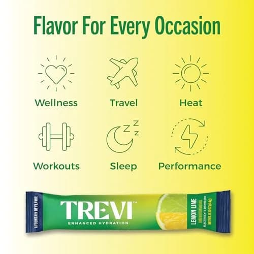 TREVI Electrolytes Powder Packets Sugar Free Hydration Lemon Lime 28 Count | 3x Electrolytes vs Sports Drinks thumbnail 6