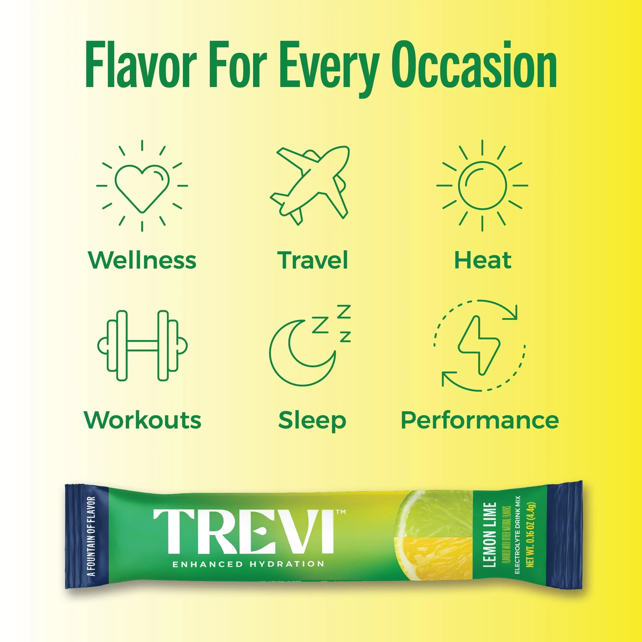 TREVI Everyday Sugar Free Electrolytes Powder Packets Lemon Lime (28 Count) | Essential Hydration Mix - view 6
