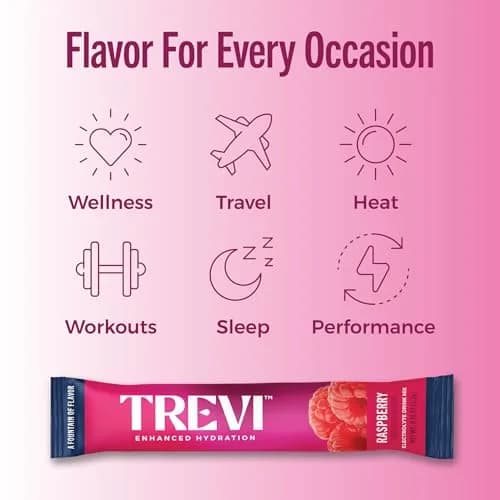 TREVI Sugar Free Electrolytes Powder Packets Raspberry 28 Count | Hydration with Vitamins & Minerals thumbnail 6