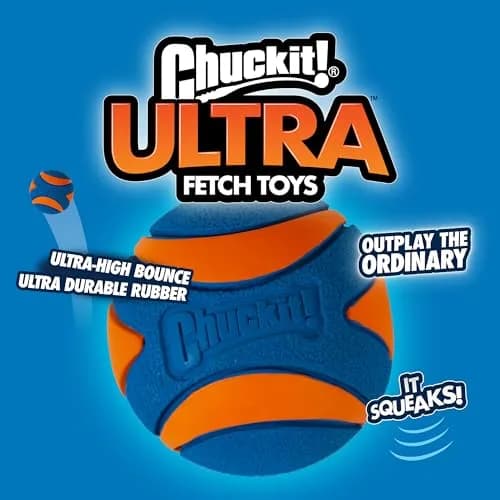 Chuckit! Ultra Ball Dog Toy Medium 6.4cm (2.5 inch) Pack of 4 | High Bounce Fetch Ball for Dogs 20-60 lbs thumbnail 6