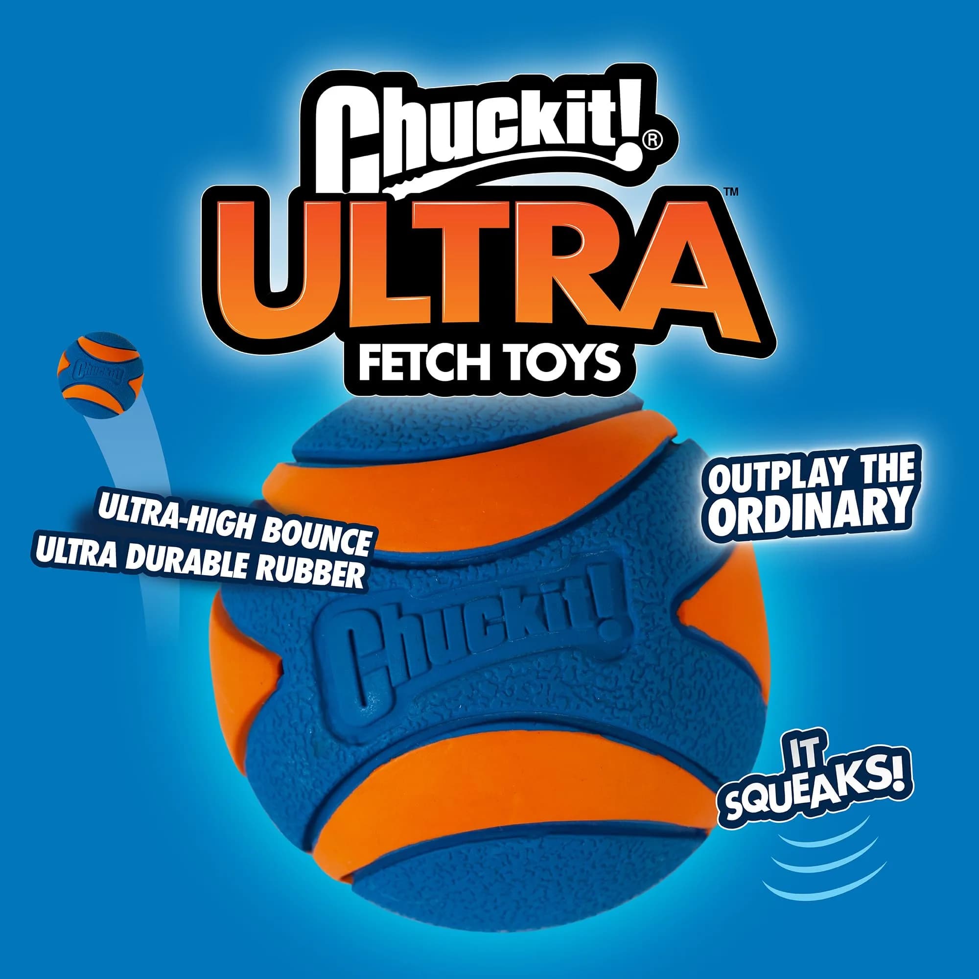 Chuckit! Ultra Ball Dog Toy Medium 6.4cm (2.5 inch) Pack of 4 | High Bounce Fetch Ball for Dogs 20-60 lbs - view 6