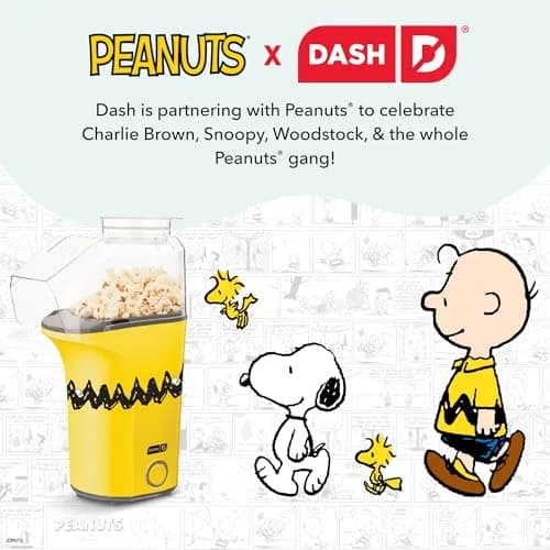DASH Peanuts x Dash Fresh Pop Popcorn Maker 16-Cup | Oil-Free Hot Air Popper for Healthy Snacks thumbnail 9