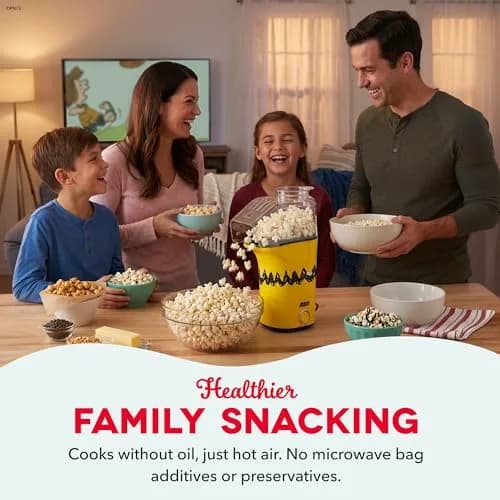 DASH Peanuts x Dash Fresh Pop Popcorn Maker 16-Cup | Oil-Free Hot Air Popper for Healthy Snacks thumbnail 3