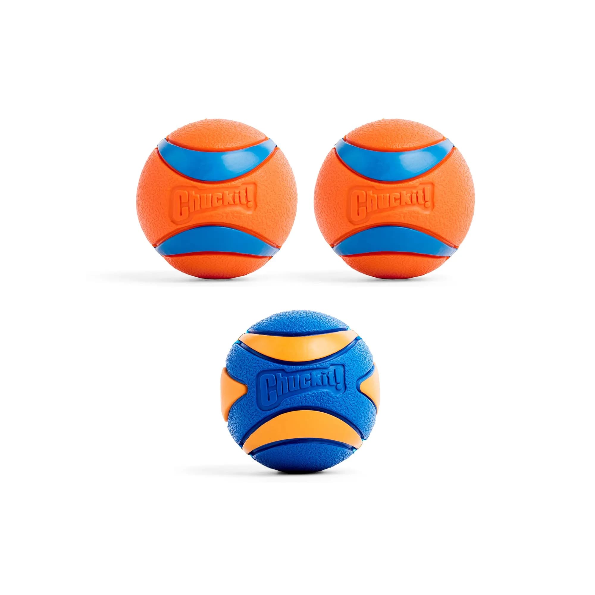 Chuckit! Ultra & Squeaker Ball Dog Toy Medium 6.4cm (2.5-inch) Pack of 3 | Durable Rubber Fetch Balls for Dogs 20-60 lbs - main product image