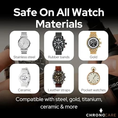 ChronoCare Watch Polishing & Cleaning Kit – Scratch Repair Cream, Cloth, Spray, Sponge, Brush & Towel, Safe for Luxury Metal Watches thumbnail 3