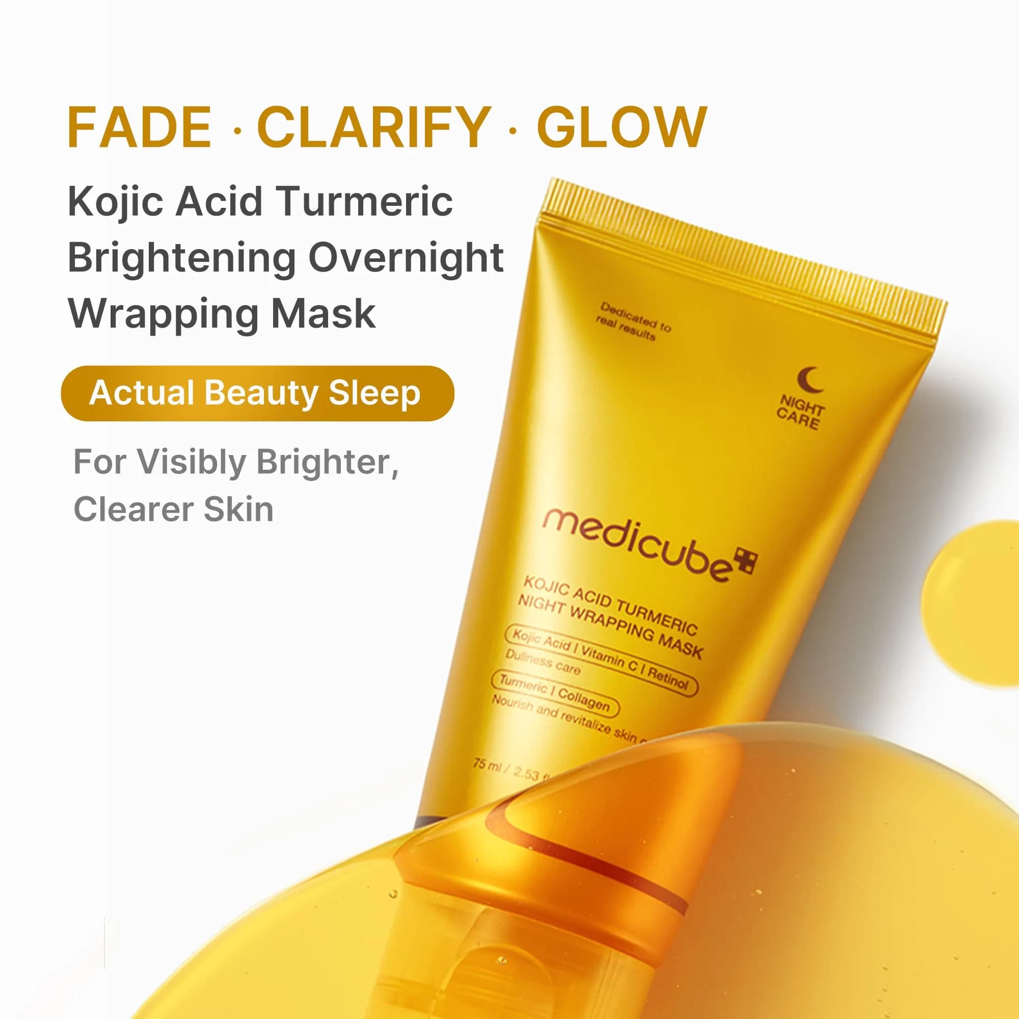 medicube Wrapping Mask Kojic Acid Turmeric Overnight Peel Off Facial Mask 75ml (2.53 Fl Oz) | Brightens & Firms Skin - view 2
