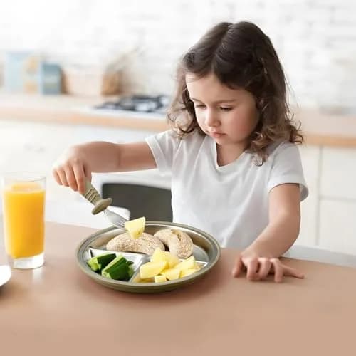 PandaEar 3 Pack Stainless Steel Baby Suction Plates | Divided Toddler Plate for Baby Led Weaning, Non-Slip, Dishwasher Safe thumbnail 6