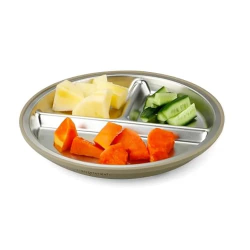 PandaEar 3 Pack Stainless Steel Baby Suction Plates | Divided Toddler Plate for Baby Led Weaning, Non-Slip, Dishwasher Safe thumbnail 4