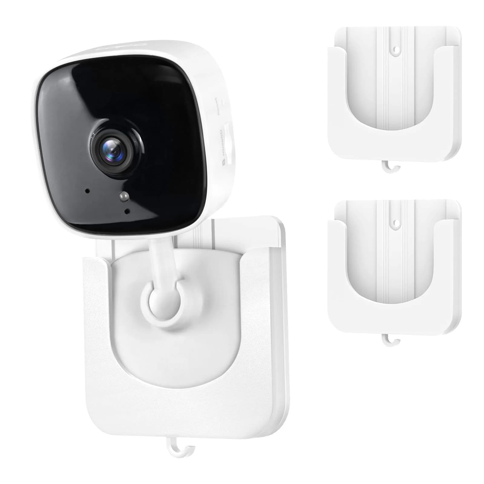 Annkoifu Adhesive Camera Mount Fits for Tapo Indoor Security Camera C100/C101/C110/C111/KC400/KC100/KC105 | No Drill Wall Bracket — White
