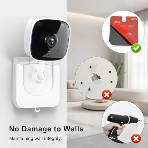 Annkoifu Adhesive Camera Mount Fits for Tapo Indoor Security Camera C100/C101/C110/C111/KC400/KC100/KC105 | No Drill Wall Bracket thumbnail 3