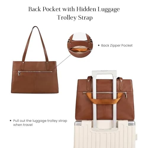 befen Genuine Leather Tote Bag for Women | 15-Inch Laptop & Business Style thumbnail 6