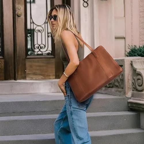 befen Genuine Leather Tote Bag for Women | 15-Inch Laptop & Business Style thumbnail 2