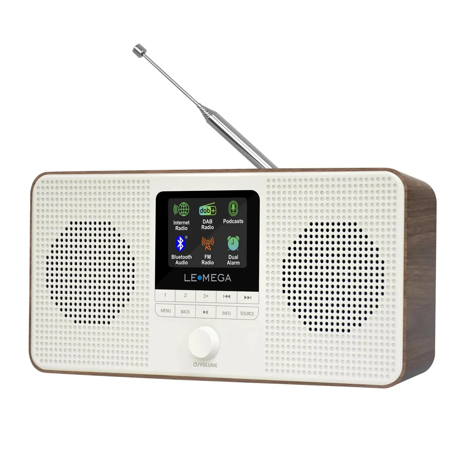 LEMEGA IR4S Internet Radio with Bluetooth, FM, Podcasts | Portable Walnut — IR4S Dark Walnut