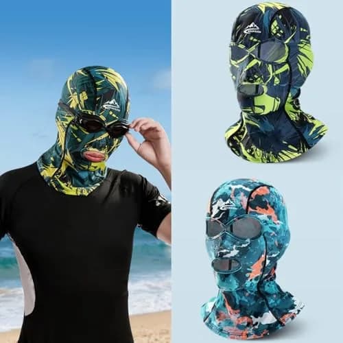 Xmipbs Full Face UV Protection Swimming Mask, Adults | Sunblock & Jellyfish Shield, UV50+ (Color 2 WWFS) | Fast Drying thumbnail 2