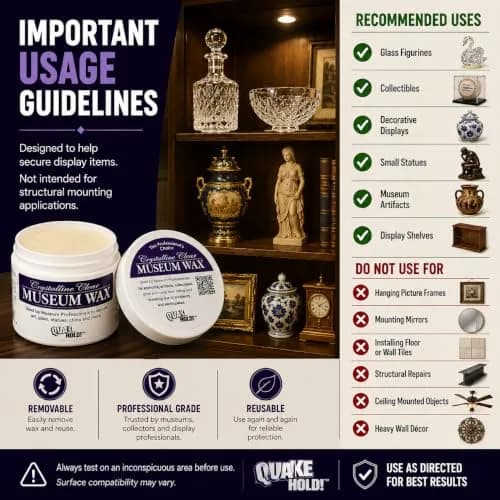 Quakehold! Museum Wax 2 oz (113g) 2-Pack | Secures Collectibles Against Bumps & Earthquakes thumbnail 5