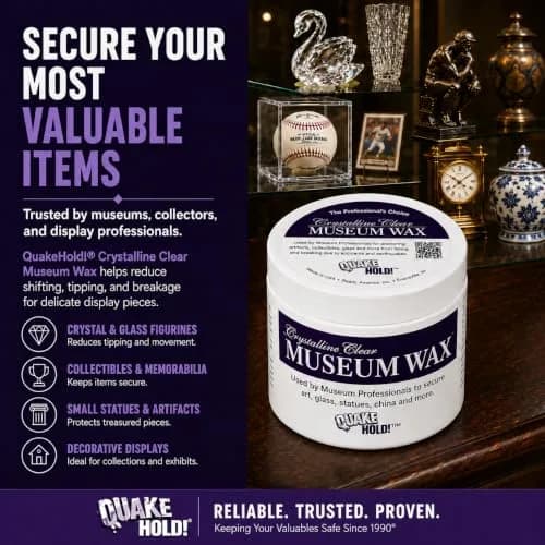 Quakehold! Museum Wax 2 oz (113g) 2-Pack | Secures Collectibles Against Bumps & Earthquakes thumbnail 3