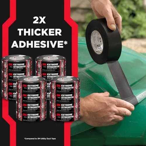 3M Heavy-Duty Waterproof Duct Tape 2830 | Double-Thick Adhesive, Indoor/Outdoor, 1.88 in x 30 yd, 12 Rolls thumbnail 4