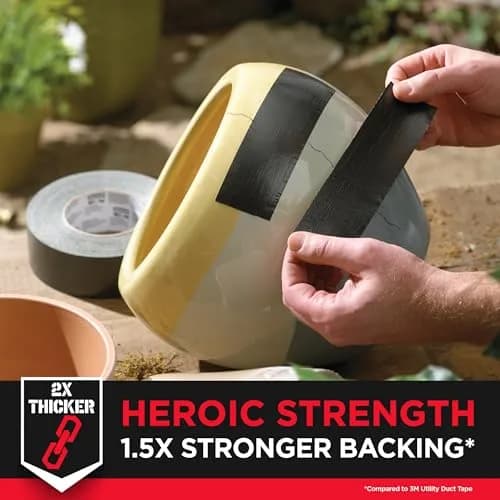 3M Heavy-Duty Waterproof Duct Tape 2830 | Double-Thick Adhesive, Indoor/Outdoor, 1.88 in x 30 yd, 12 Rolls thumbnail 8