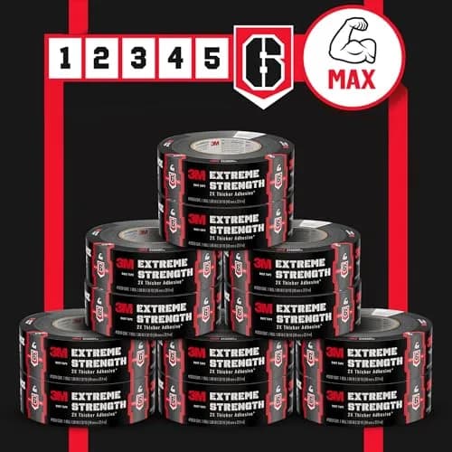 3M Heavy-Duty Waterproof Duct Tape 2830 | Double-Thick Adhesive, Indoor/Outdoor, 1.88 in x 30 yd, 12 Rolls thumbnail 2
