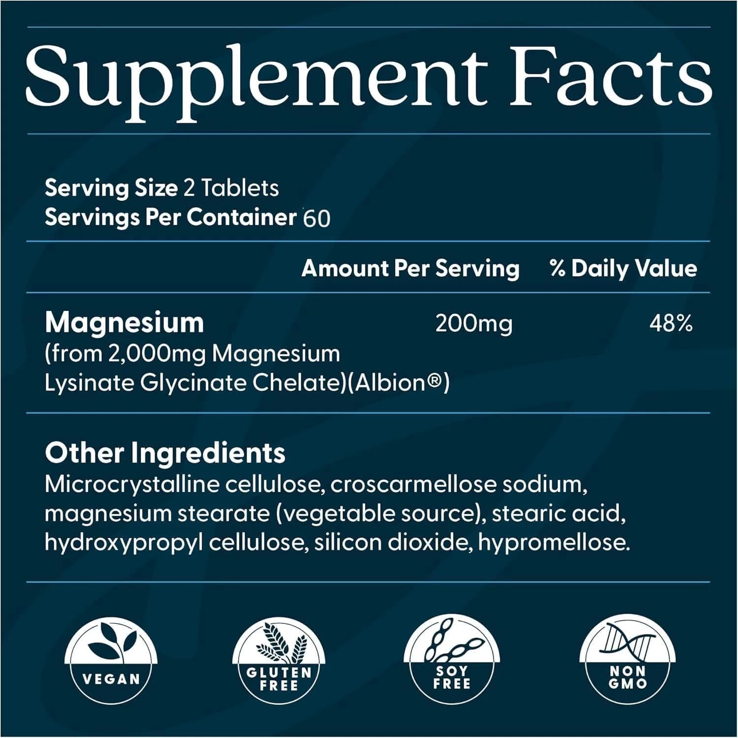 Doctor's Best High Absorption Magnesium Lysinate Glycinate Vegan Tablets | Muscle Relaxation & Sleep Support - view 3
