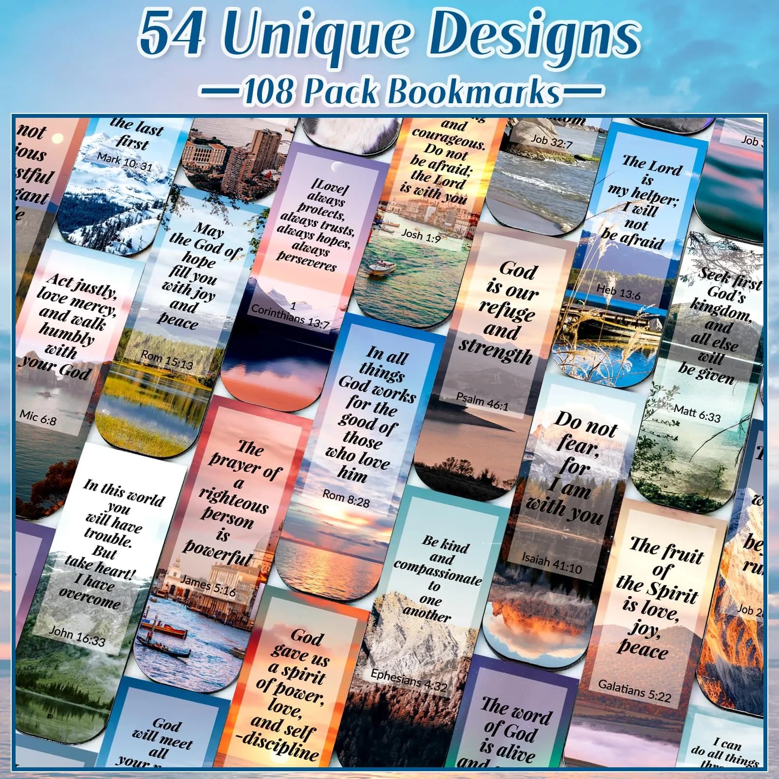 Diteryy 108-Piece Bible Magnetic Bookmarks Set | Inspirational Christian Verse Page Markers - view 3