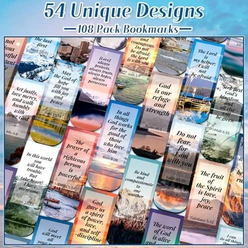 Diteryy 108-Piece Bible Magnetic Bookmarks Set | Inspirational Christian Verse Page Markers thumbnail 3