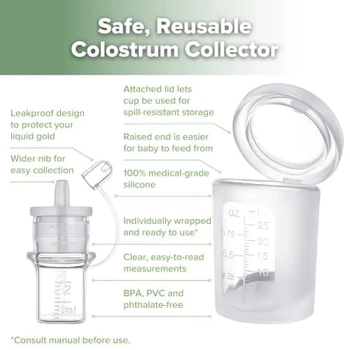 haakaa Colostrum Collector Kit 2ml/6pcs & Lidded Feeding Cup 25ml | Award-Winning Design for Newborns thumbnail 4